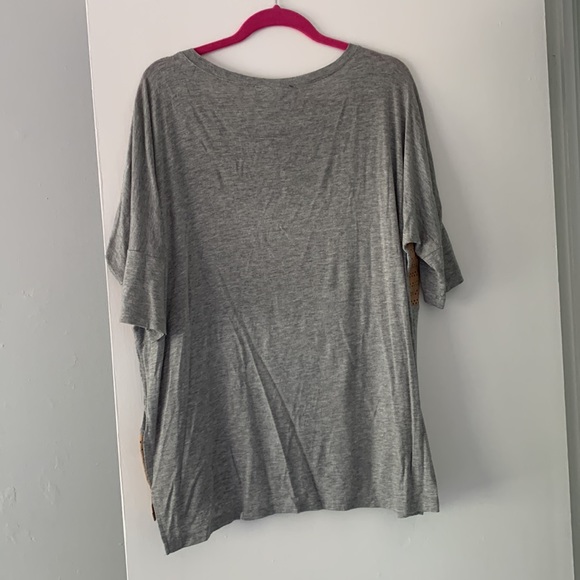 Anthropologie pleather and cotton dolman top - Picture 2 of 4